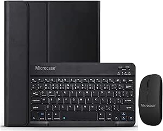 Microcase Samsung Galaxy Tab S9 FE X510 10.9 inch Tablet Bluetooth Keyboard and Mouse + Stand Case - BKK6