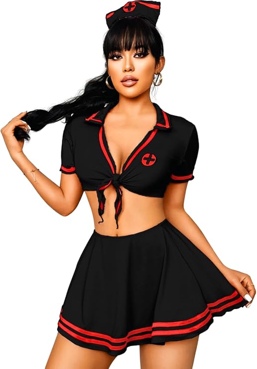 Kaei&Shi Nurse Cosplay Outfits For Women,Role Playing Lingerie Halloween Costumes
