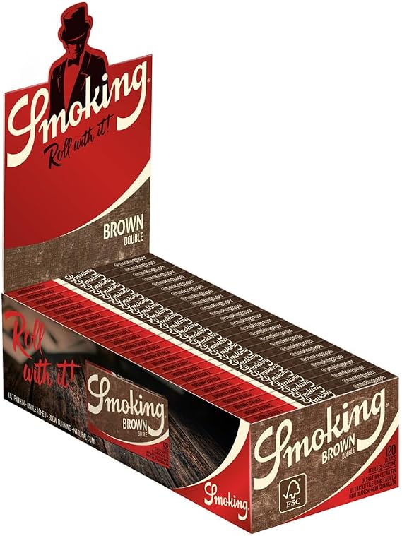 Smoking Rolling Papers - Brown - Regular Size - Single Wide - 70mm (Full Box of 25 Books)