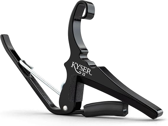 Kyser KG12B Quick Change Capotast for 12 String Guitars, Black,