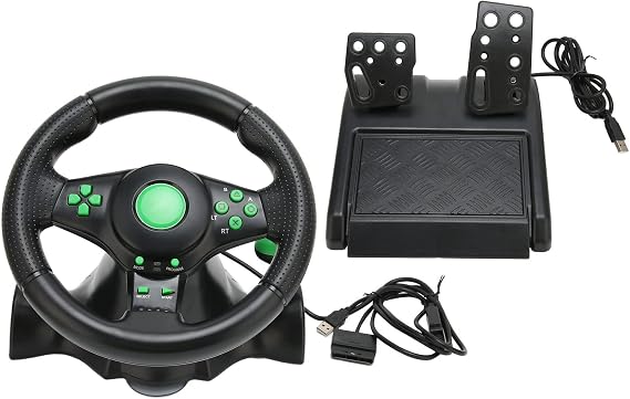 PC Game Steering Wheel Steering Wheel Authentic Gaming Experience Simulated Driving Steering Car with Vibration Pedal