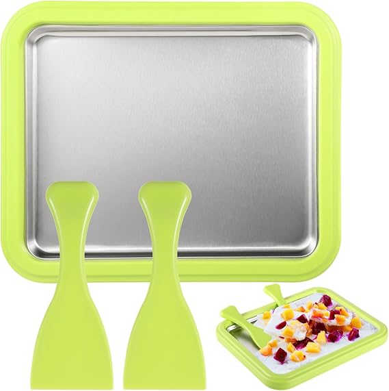 Homaisson Instant Ice Cream Maker, 10.2 x 8.3 in DIY Ice Cream Mixer, Stainless Steel Gelato Pan, Iced Yogurt Frying Machine, Fun Family Dessert