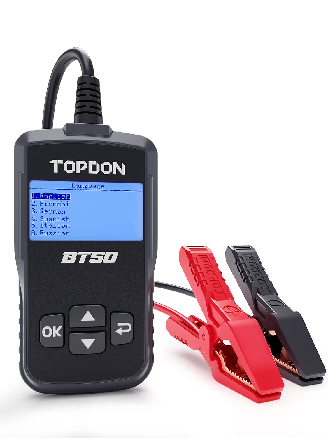 Car Battery Tester 12V, TOPDON BT50 Battery Load Tester with Battery Health Check Cranking &amp; Charging Test, Digital Auto Battery Analyzer for Car Truck Motorcycle ATV SUV Boat Yacht