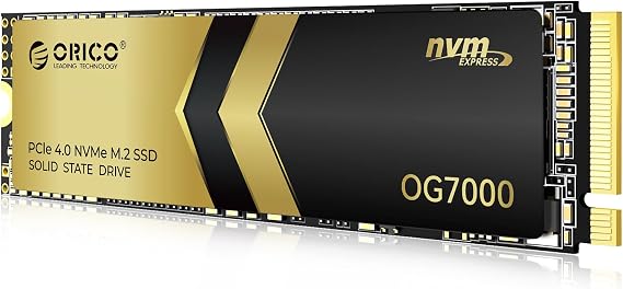 ORICO OG7000 4TB PCIe Gen4 NVMe SSD, up to 7450MB/s, 8-channel controller, with graphene cooling solution, ideal for 4K video editing, 3D rendering, and content creation, compatible with PS5 and PC