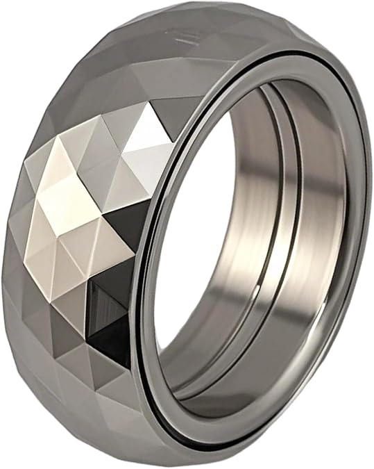 Fidget Ring Stainless Steel Spinner Rings, Fidget Toys Adults Anxiety Ring for Women Men