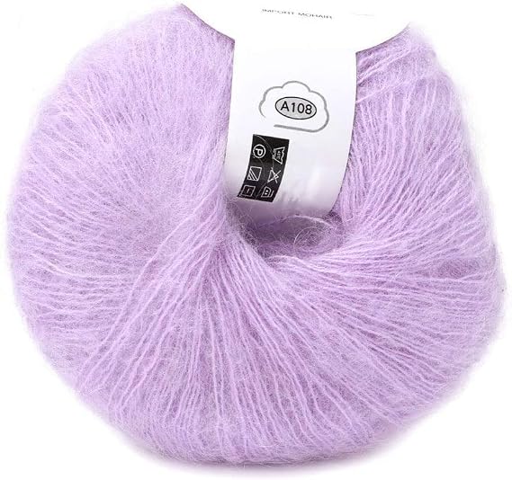 Popular Soft Mohair Knitting Angora Wool Yarn for Knitting with A Crochet Violet It is Beautiful and Easy to use.