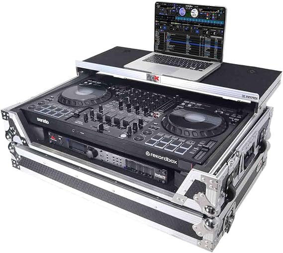 ProX XS-DDJFLX10WLT Flight Style Road Case for Pioneer DDJ-FLX10 DJ Controller| Environment-Friendly | Honeycomb Digital Surface | Heavy-Duty Protection Silver Hardware| Black color/Black Finish