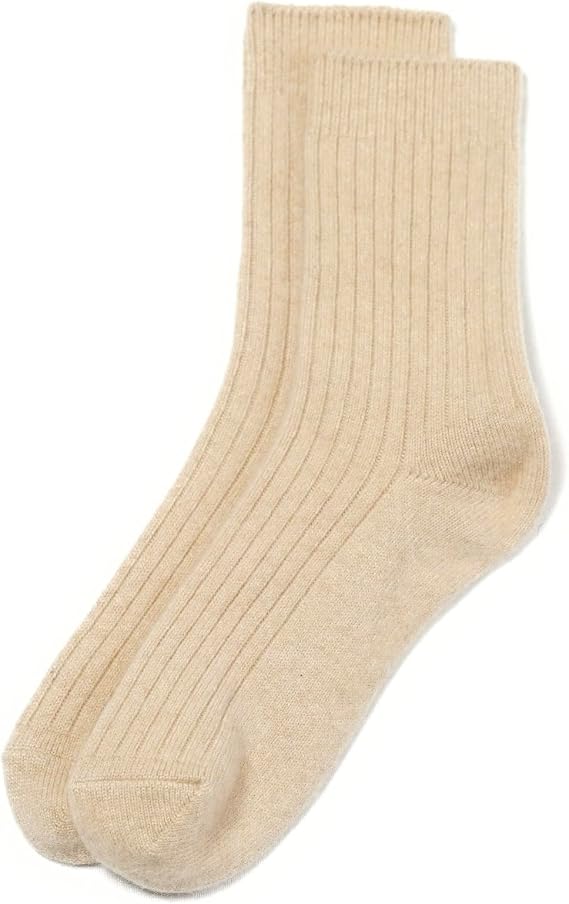 Zaya's Chic House - Luxurious Organic Cashmere Socks - Un-dyed Premium Natural Fiber - Thick, Soft, Cozy - Made in Mongolia