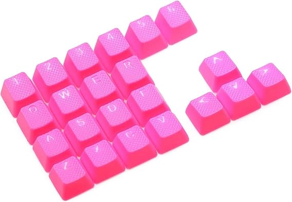 22 Keys Taihao Rubber Double Shot Backlit Translucent Keycap FPS & MOBA Gaming Key Caps Arrow WASD Switch OEM Profile for Cherry RGB MX Mechanical Keyboards (Magenta)