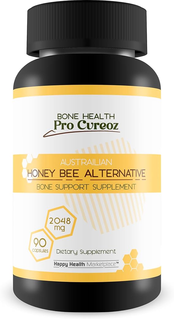 Vitamin D Bone Health - Our Best Bone Capsules for Improved Calcium Absorption - Alternative Austrialian Honey Bee Bone Support -Turmeric Joint Support - Natural Bone Health Formula - Bone Care