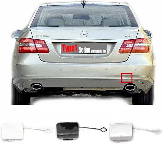 Rear Tow Cover Fit 09-12 Mercedes-Benz E-Class W212 for E180 E200 E220 E250 E300 E350 E400 E500 E63 2009 2010 2011 2012 Bumper Hook Eye Cap 2128850326 (Silver)