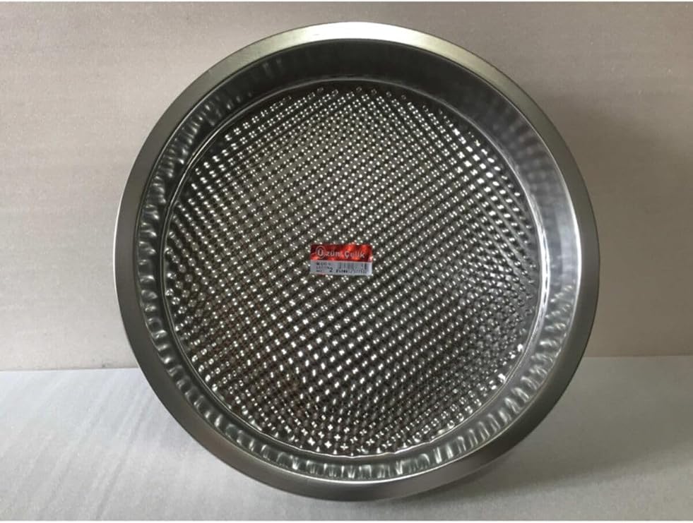 Mobilreyon - Çiğ Köfte Tepsisi 2.No - Çap: 41 Cm - Derinlik: 7,5 Cm - Çelik Leğen - Motifli