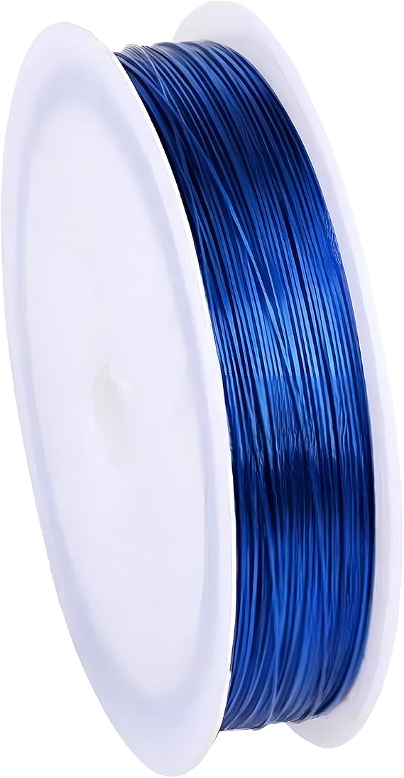 80Meters 0.5mm Craft Wire for Jewellery Making,Tarnish Resistan Iron Wrapping Jewelry Beading Wire Gardening Wire for DIY Artistic Floral Crafts, Model Making, Craft Making(Blue)