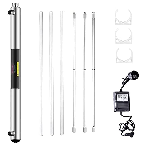 Geekpure 12 GPM Whole House UV Water Filter-1NPT-55 Watt | UV Water Purifier with Extra 2 UV Filter +2 Quartz Sleeve