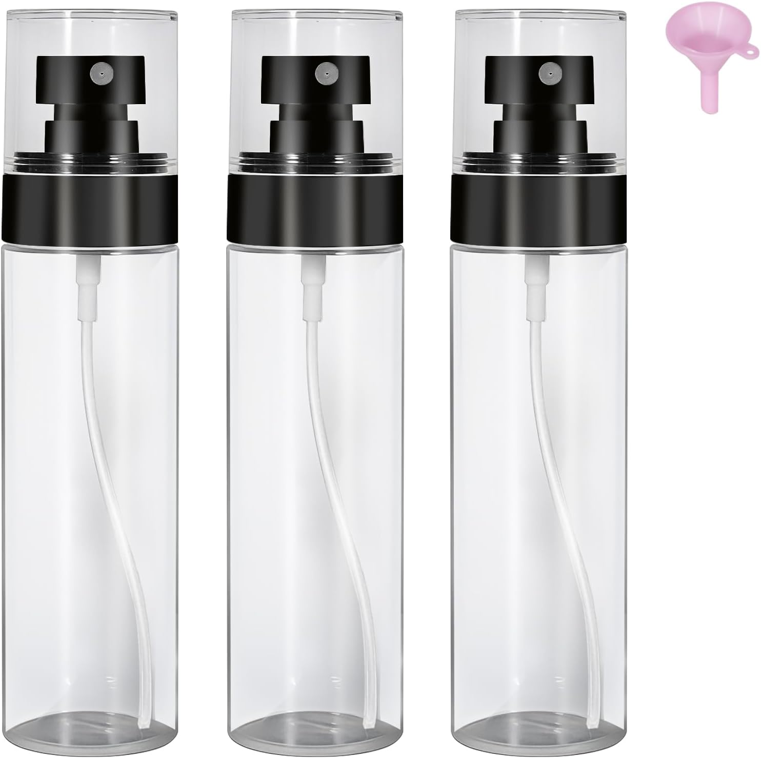 100ml Spray Bottles, 3 Pack Mist Travel Bottles Set for Hair, Skincare, Plants, Cleaning, with Ultra Fine Continuous Spray Bottle and Dust Cap Travel Bottle