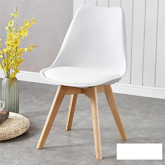 OSJ Dining Chair Eames Chair with Cushion Designer's Eames Modern Design Natural Wood Legs Eames Chair Nordic Stylish Designer's Reproduction Cushion
