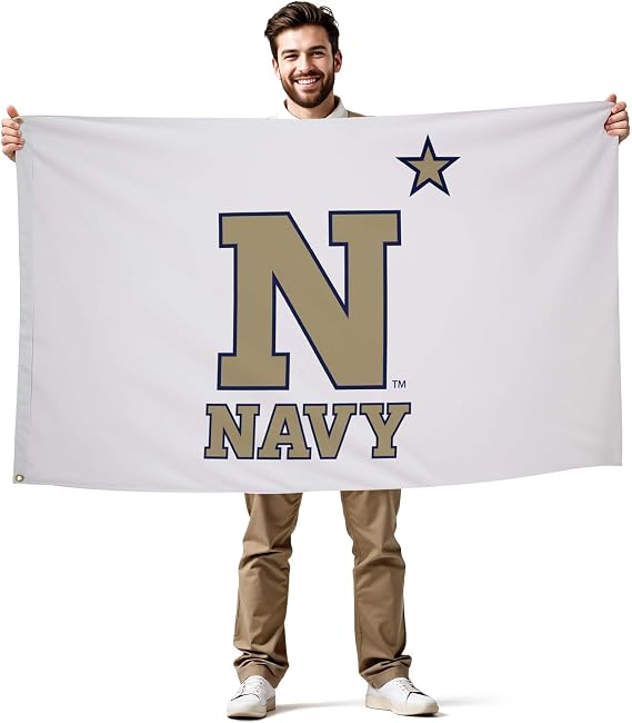 Midshipmen Flag - Nylon - 3' x 5' | Navy Blue, Gold - NCAA Licensed - College Sports Printed Flag - School Banner