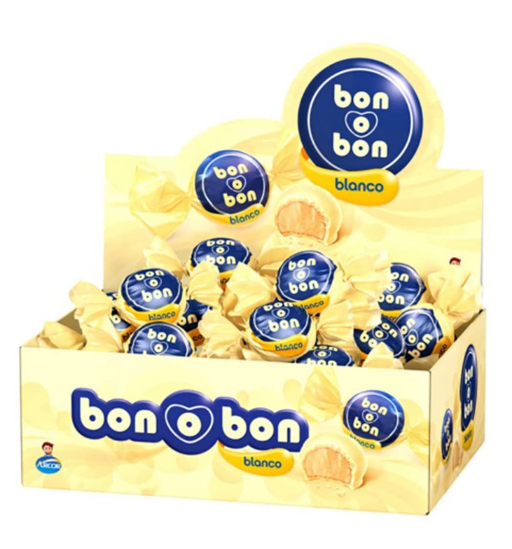 BON-O-BON Bombon Blanco 30 Unid. 2 PACK 450 gr. | Bon o Bon Bonbon With Peanut Cream Filling And Wafer