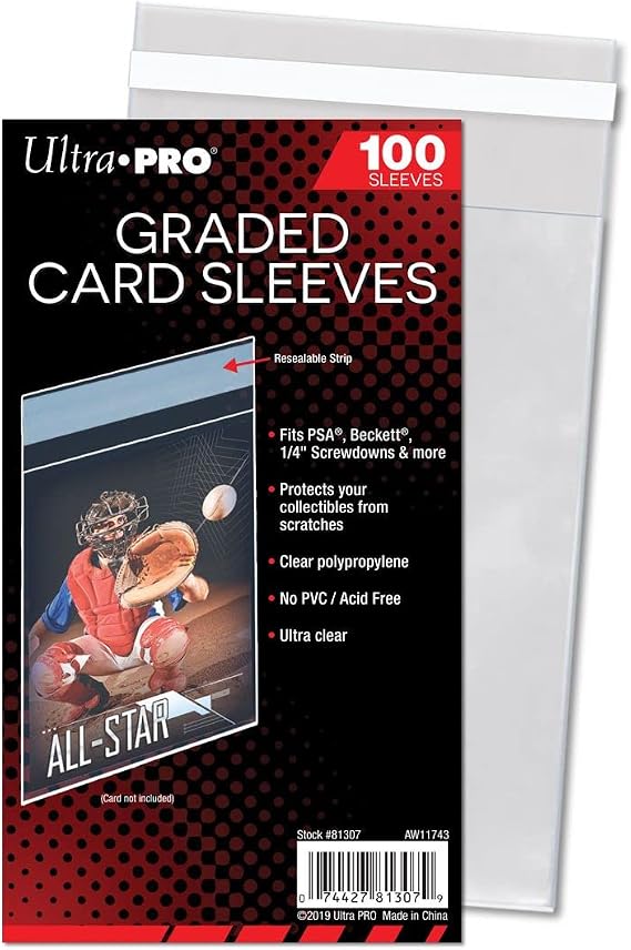 Ultra Pro - Graded Card Sleeves Resealable, Crystal Clear Premium Graded Trading Card Display Storage Sleeves Protectors