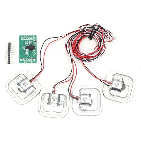 Weighting Sensor, 4PCS Personal 50kg Half Bridge Strain Gauge 1PC HX711 Module Pressure Sensor for High Precision Electronic Scale