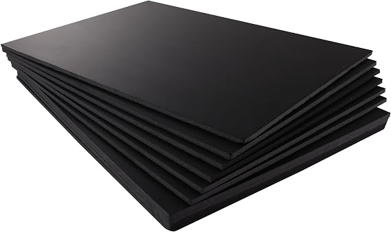 ASelected 10 Pack A2 Foam Board, 5mm Thick Black Polystyrene Foam Sheet for Model Making, Mounting Photos, Presentations, Arts and Crafts Projects, 594X420X5mm