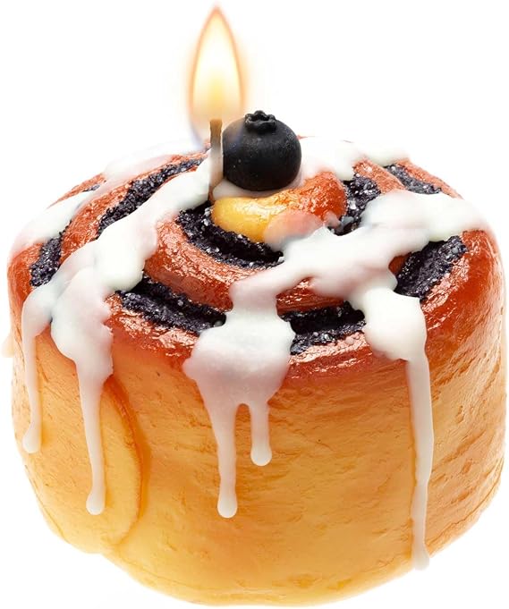 Cinnamon Roll Candle Cinnamon Scented Fall Candle, Realistic Food Shaped Soy Wax for Home Decor, Holiday Gifts for Women & Men