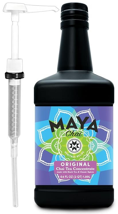 Maya Original Chai Tea Concentrate, Heritage Recipe, 64 oz with Pump