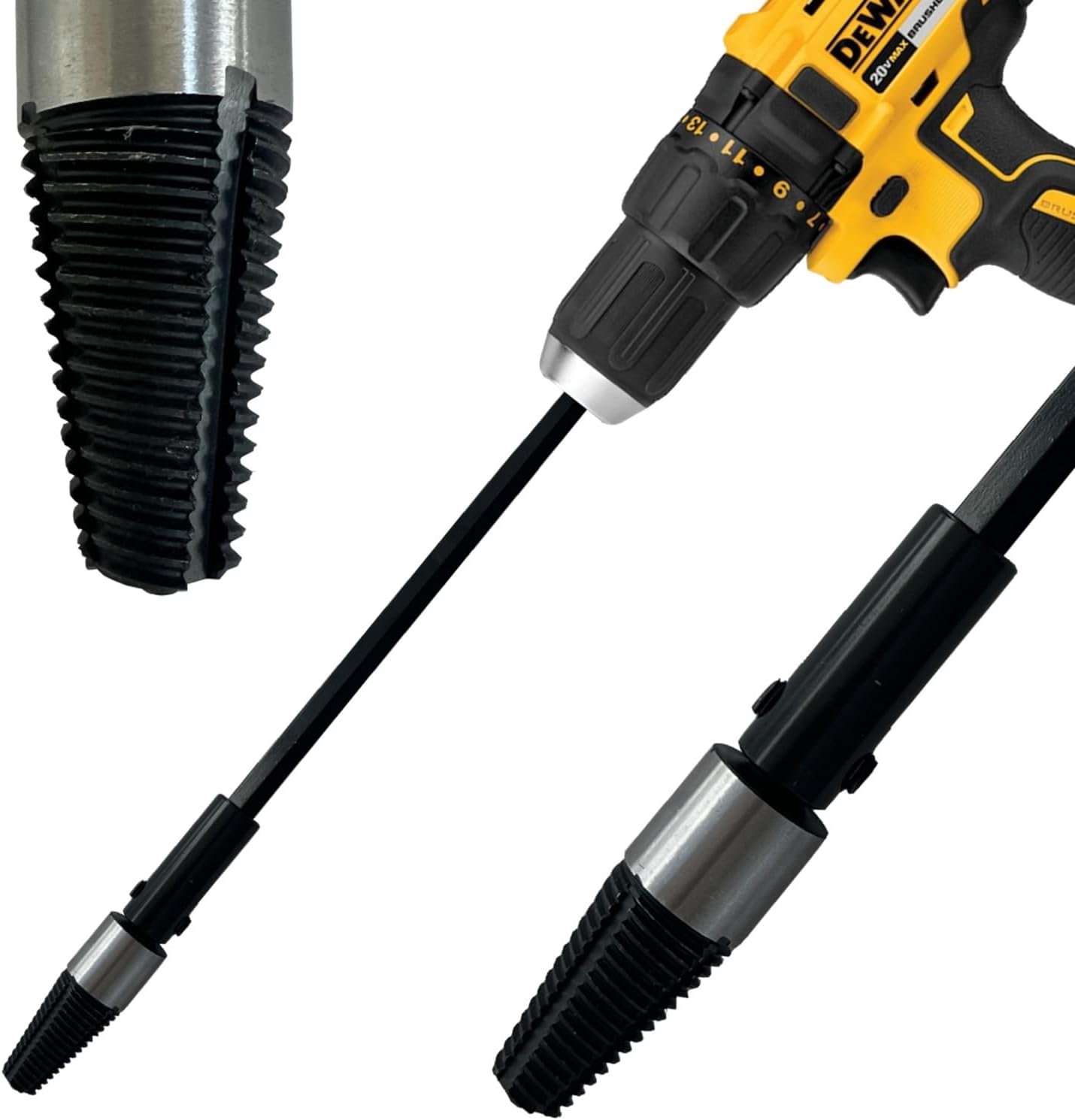 SpeedQueen プロフェッショナル スプリンクラー ニップルエキストラクター Ez-Out フィッティング 取り外しツール ドリル パワー スピード 壊れたライザーを数秒で除去 ~1/5.1 cm & 3/4インチ ~ QuadSplit 歯 精密 CNC 機械加工
