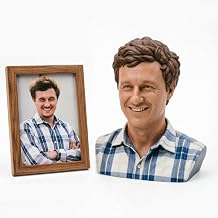 Custom 3D Portrait Sculpture with Photo, Personalized Realistic Head Model, Resin, Memory Preservation Gift (Colored)