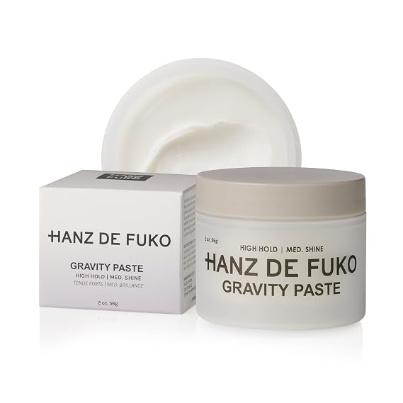 Hanz de Fuko Gravity Paste Premium Mens Hair Styling Paste for a High Hold, Medium Shine Finish Super-Grip Technology for Any Hairstyle Imaginable, Works for All Hair Types 2 oz, Travel Size