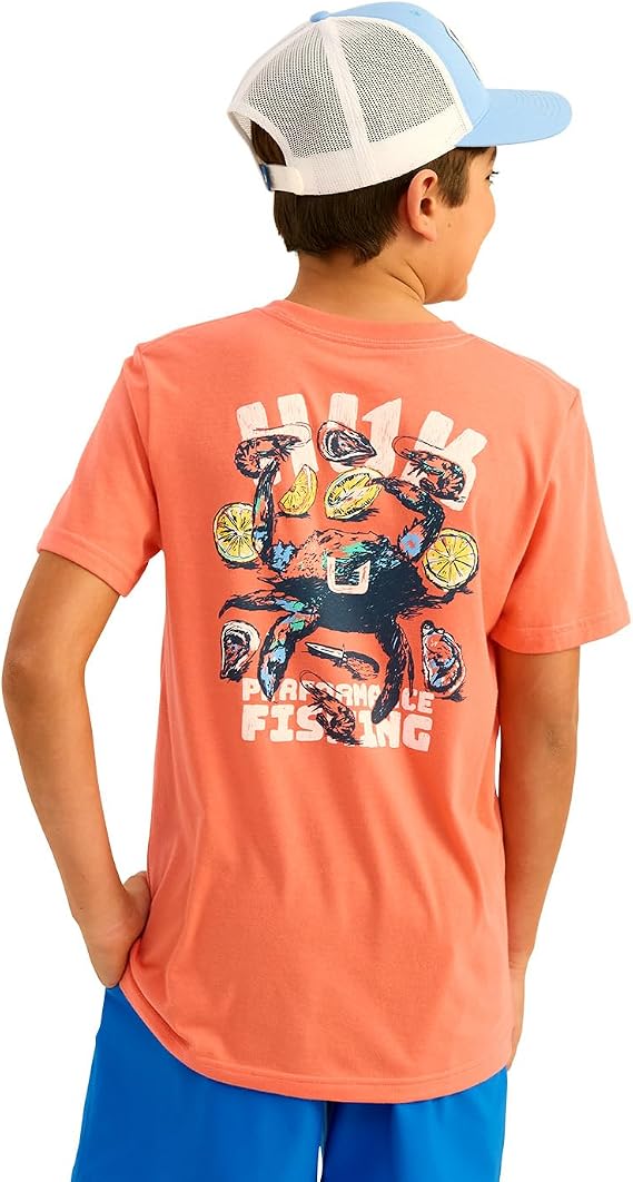 HUK boys Unisex Kids Short Sleeve Performance Tee, Kids Fishing T-shirt