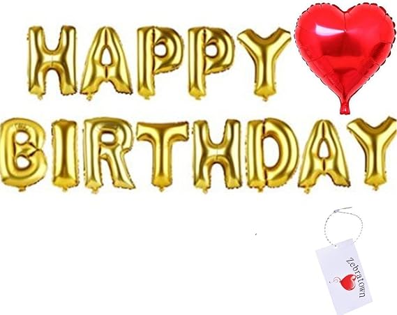 Cute Gold Alphabet Letters Balloons Happy Birthday Party Decoration Aluminum Foil Membrane Ballon