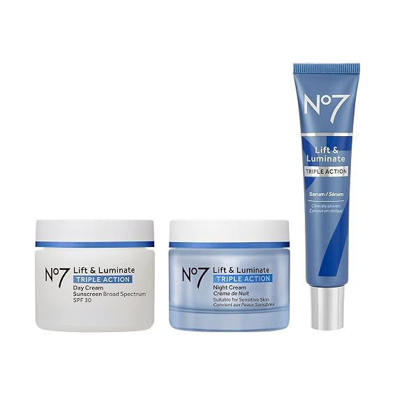 No7 Lift & Luminate Triple Action Skincare Set, 3-Piece Kit