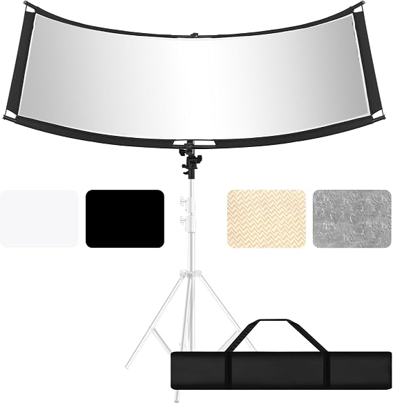 WELLMAKING 71x23in Curved Reflector with Bag for Studio Photography Outdoor