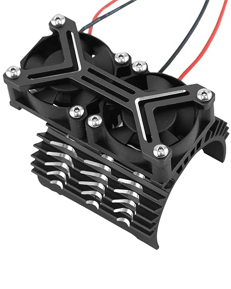 Motor Cooling Fan Upgrades Part for 1/8 1/7 Arrm a RC Scale Car,Brushless 15000 RPM High Speed 30mm Cooling Fan Heatsink with 42mm Adjustable Mount for 4068 4274 Motor,Black