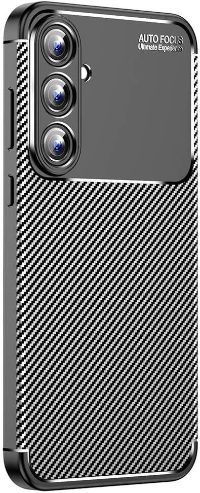 Spia Samsung Galaxy A55 ile Uyumlu Kılıf Siyah Karbon Silikon Orijinal (Samsung Galaxy A55 ile Uyumlu, Siyah)