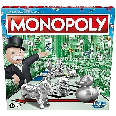 Hasbro Gaming Monopoly, Strategy Board Game for 8 Year Old Kids, 2-6 Players, Family Games for Children and Adults