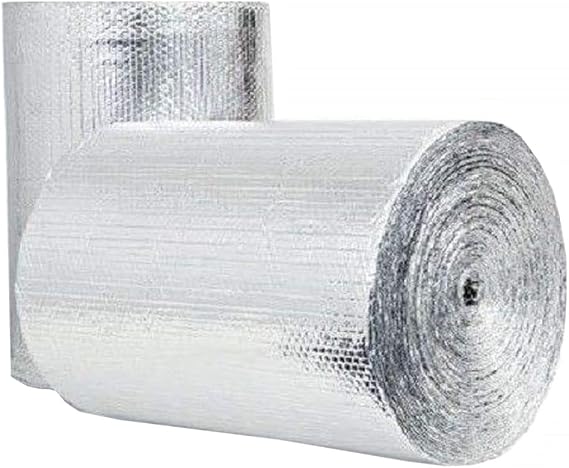Double Bubble Reflective Foil Insulation Poly-Air Foam Core Radiant Barrier Film Heat Blocker Heat Guard No Tear for Winter Summer Weatherproof Attics Windows Garages RV's Ducts Barns ETC (1ft x 10ft)