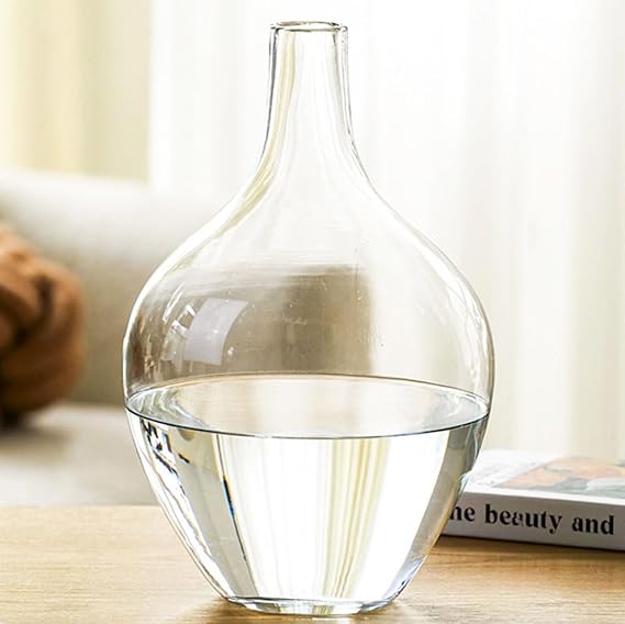 11" Tall Glass Vase for Decor,Clear Vases for Flowers Branches,Glass Floor Vase for Home Decor, Shelf Mantel,Table Centerpieces,Medium(vase only)