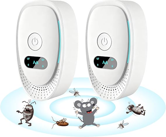 Ultrasonic Pest Repeller 2PCS, Powerful Mouse Deterrent Plug in, Rodent Repellent Ultrasonic, Electronic Mosquito Repellent Plug in for Mice/Mosquitoes/Spider/Ants/Cockroach/Purifier, Human & Pet Safe