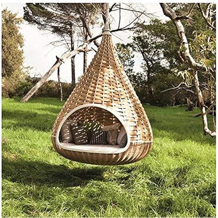 Swing Outdoor Patio Hammock, Double Hanging Basket Cradle, Wicker Chair, Home Leisure, B, 1.6M