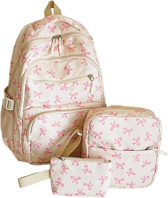 Backpack School Kawaii Backpack For Girls Lightweight College Casual Daypack Ladies Rucksack Handbags Coquette Canvas Backpack For Campus Travel Vacation Shopping (B, One Size)