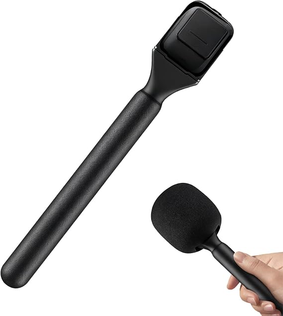 1x Handheld Wireless Mic Stand with Foam Pop Filter for Podcast Vlogging