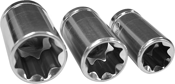 1/4" Drive 3 Piece Socket Set- 8 Point