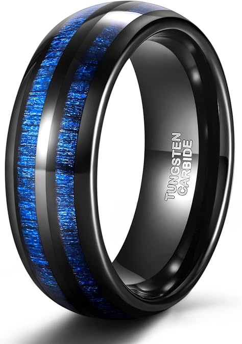TRUMIUM 6mm 8mm Tungsten Wedding Rings for Men Women Maple Wood Size 6-15