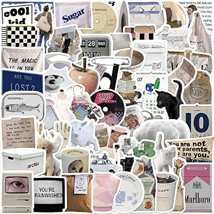 Aesthetic Stickers Pack Waterproof Laptop Stickers Decals 57 Pcs for Water Bottle Skateboard Bumper Cute Stickers Aesthetic Stickers