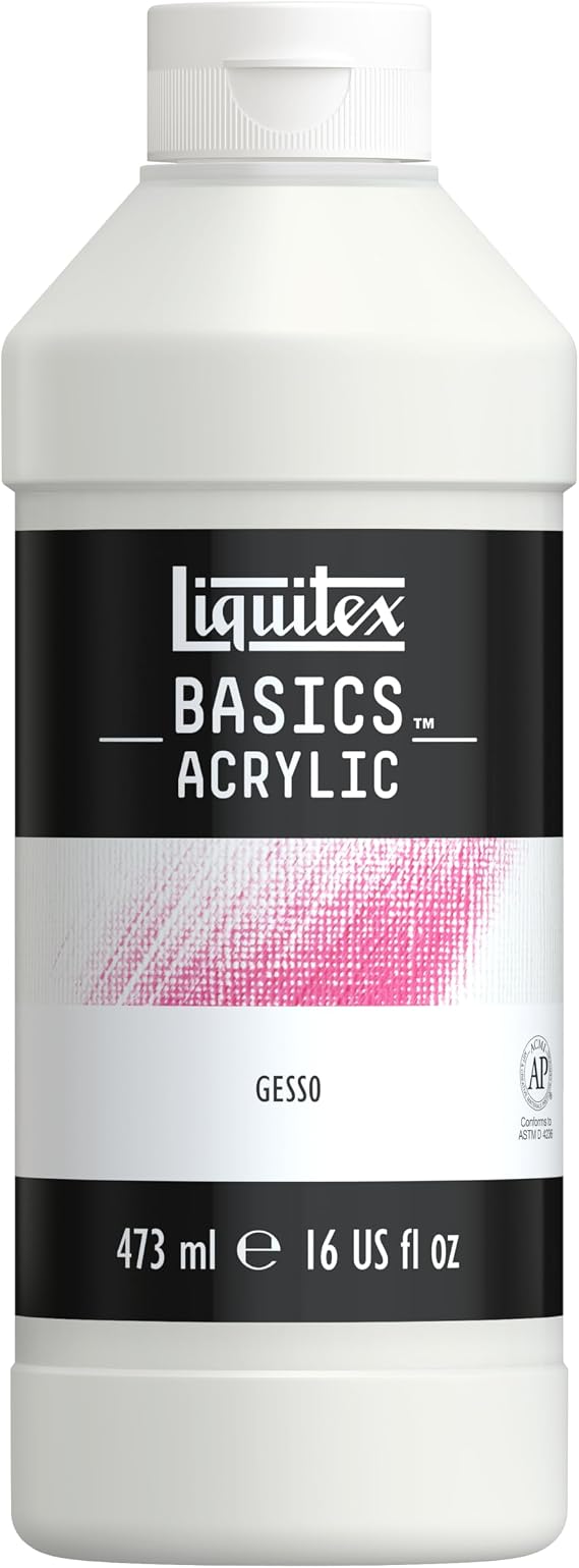 Liquitex 104016 BASICS Gesso Surface Prep Medium, White, 473 ml