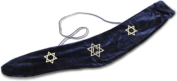 Yemenite Kudu Kosher Shofar Bag | 3 Star of David Design | Original Shofar Horn from Israel | Shofars for Sale