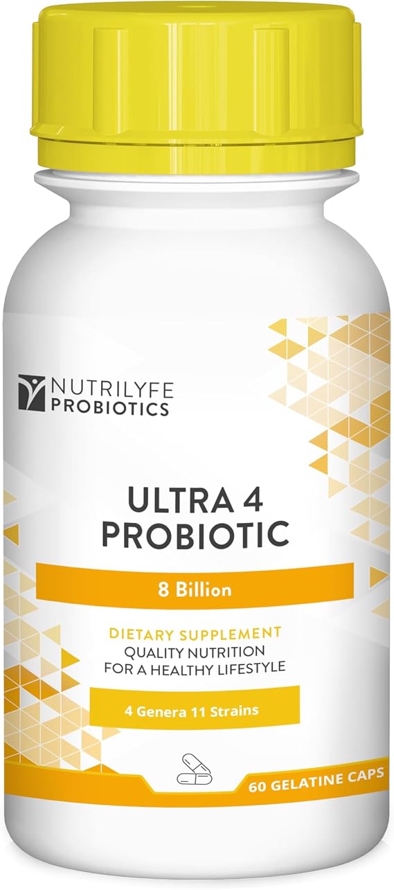 Ultra 4 Probiotic 8 Billion CFU with Prebiotics, 60 Capsules