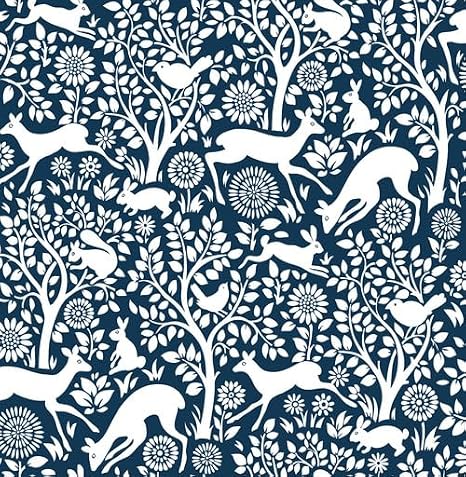 NuWallpaper NUS4287 Merriment Peel & Stick Wallpaper, Navy
